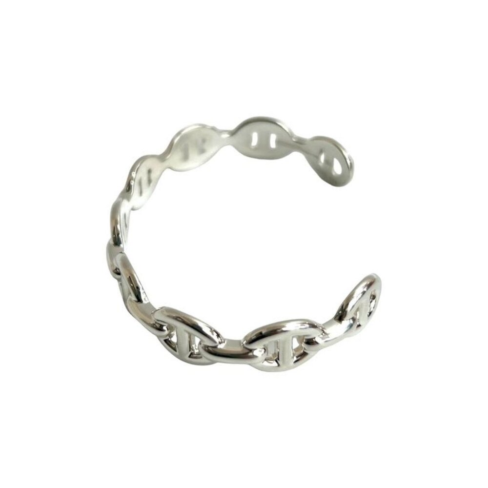 Hermes Enchene Bangle Silver 925 Bracelet Accessory Silver 32192 - Picture 4 of 6